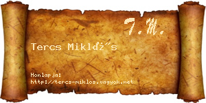 Tercs Miklós névjegykártya